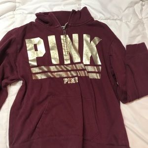 pink victoria secret half zip